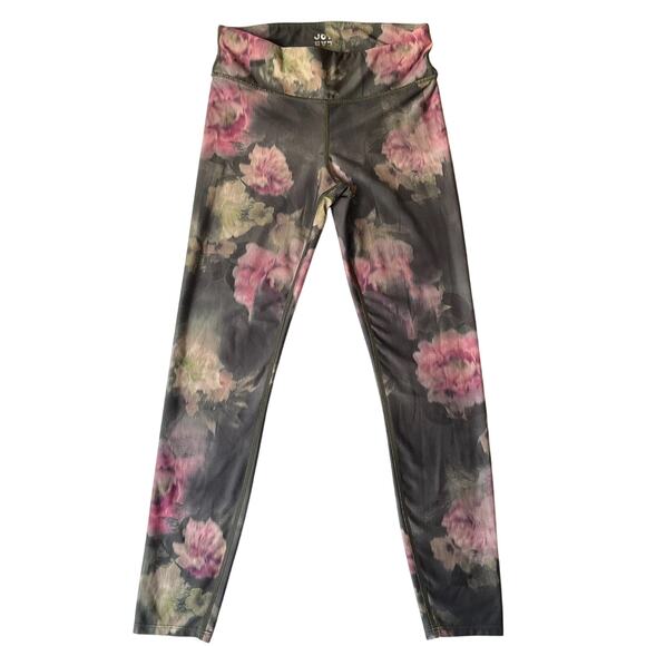 Joylab Women Activewear Pants SMALL Gray Legging Floral Yoga 26" Inseam - Picture 1 of 7